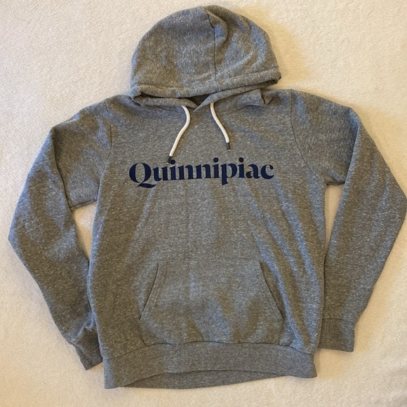 Quinnipiac University Leage Bobcats Grey Hoodie Sweatshirt Large kangaroo Pocket - Picture 7 of 15